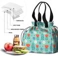 thumbnail image 4 of Pioneer Flower Floral Print Pattern Drawstring Lunch Bag Women - Drawstring Lunch Bag Insulated for Work Office - Stain-Resistant Large Lunchbags for Women with Multi-Pockets, 4 of 6