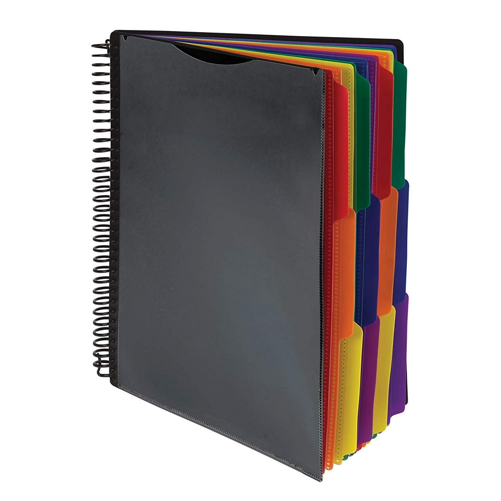 Samsill 24 Pocket Spiral File Folder Organizer with 12 Dividers with