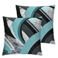 thumbnail image 2 of Acheng Teal Grey Black Stripes Reversible Throw Pillow Covers Geometric Pillow Covers Home Decor Set for Geometry Abstract Art Square Cushion Covers Set of 2 Modern Striped Art White, 2 of 6