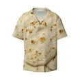 thumbnail image 2 of Lsque Taco Tortillas print Men's Cuban Collar Short Sleeve Shirt Summer Beachwear Casual Button Down Fashionable Vacation Leisure Shirt-X-Large, 2 of 7