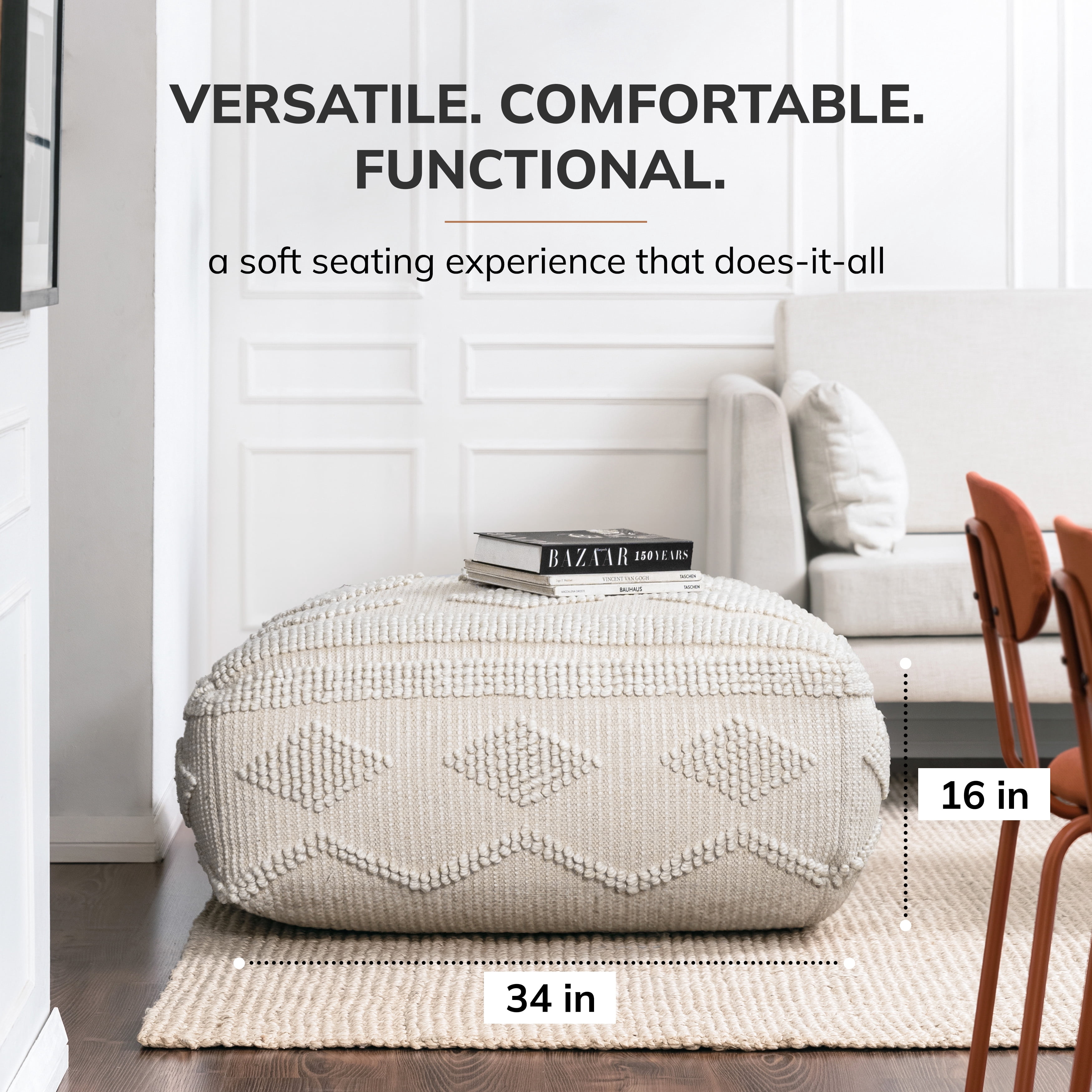 Anji Mountain Cotton Square Poufs