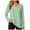 Light Green, variant on GEWSEY Womens 2025 Fall Long Sleeve Shirts Basic Apparel Shirts Trendy V Neck Tshirt for Women Curved Hem Tops (Light Green, XXL)