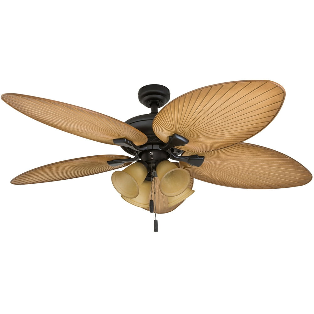 Honeywell Palm Valley 52" Bronze Tropical LED Ceiling Fan with Bowl