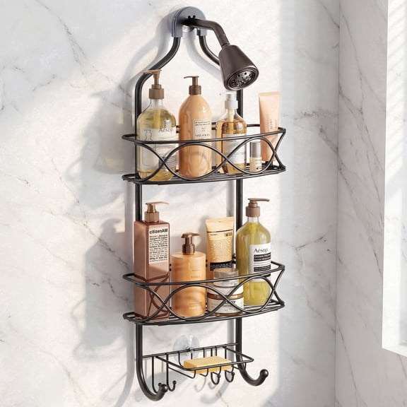 Ukmk Shower Caddy Hanging,Over Shower Head Shower Caddy with Hooks,No Drilling, Accessories for Bathroom.