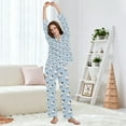 thumbnail image 5 of FORMRS Womens Pajama Set Long Sleeve Top and Pants with Pockets Soft Comfy Lounge Sleepwear, Sizes S-2XL, Blue Sheep Pattern, 5 of 7