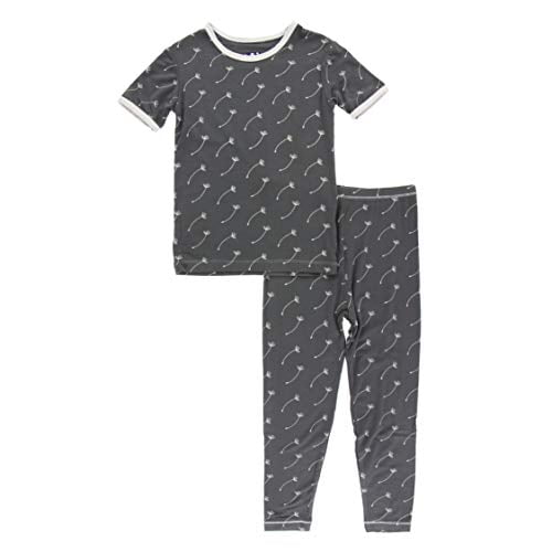 KicKee Pants Print Short Sleeve Pajama Set Stone Dandelion Seeds - 18-24 Months