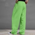 thumbnail image 5 of Dweltoz Mens Casual Sweatpants Baggy Wide Leg Pants Drawstring Elastic Waist Trousers Loose Fit Straight Pants with Pockets Open Bottom Trousers Classic Streetwear Pants,Green M, 5 of 5
