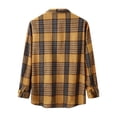 thumbnail image 4 of Plaid Shirts Men Casual Trendy Long Sleeve Button Down Lapel Business Shirt Coat Fall Comfortable Slim Fit Jackets for Men Yellow L, 4 of 6