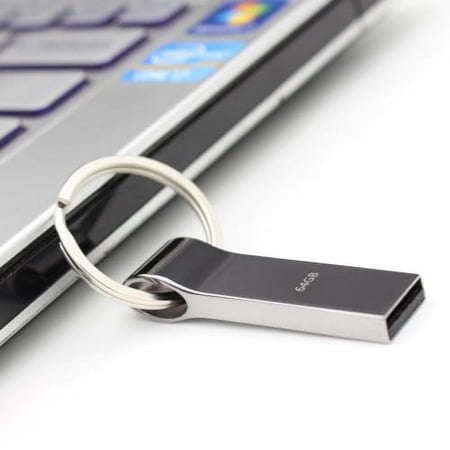 UPC: 0810000232239 | Grade A 64 GB Metal Keyring USB Drive