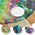 thumbnail image 4 of Colorful Tie Dye Pattern Round Fitted Tablecloth with Elastic Edge,Dining Table Cover Waterproof,Outdoor Round Tablecloth for Camping,Dining,Indoor and Outdoor, 4 of 7