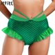 thumbnail image 2 of Pantalones cortos con estampado de escamas de pescado y volantes de tul para mujer, traje de baño Sexy metálico brillante de sirena, ropa interior, ropa para discoteca, Cosplay, 2 of 5