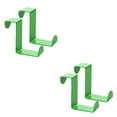 thumbnail image 1 of Inteprter 2pcs Over Door Hooks Stainless Steel Drawer Nail-Free Clasp Z-shaped Office Hangers Clothes Rack Punch-Free Hanger verde 2piezas, 1 of 6