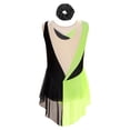 thumbnail image 2 of TiaoBug Kids Girls Figure Skating Dance Dress Sleeveless Sparkly Bodysuit with Hair Band Fluorescent Yellow&Black 6, 2 of 7