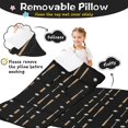 thumbnail image 3 of Baseballs Bats Black Pattern Teens Toddler Nap Mat with Pillow, Sleeping Mat Bag for Preschool Daycare 59"x22", 3 of 6