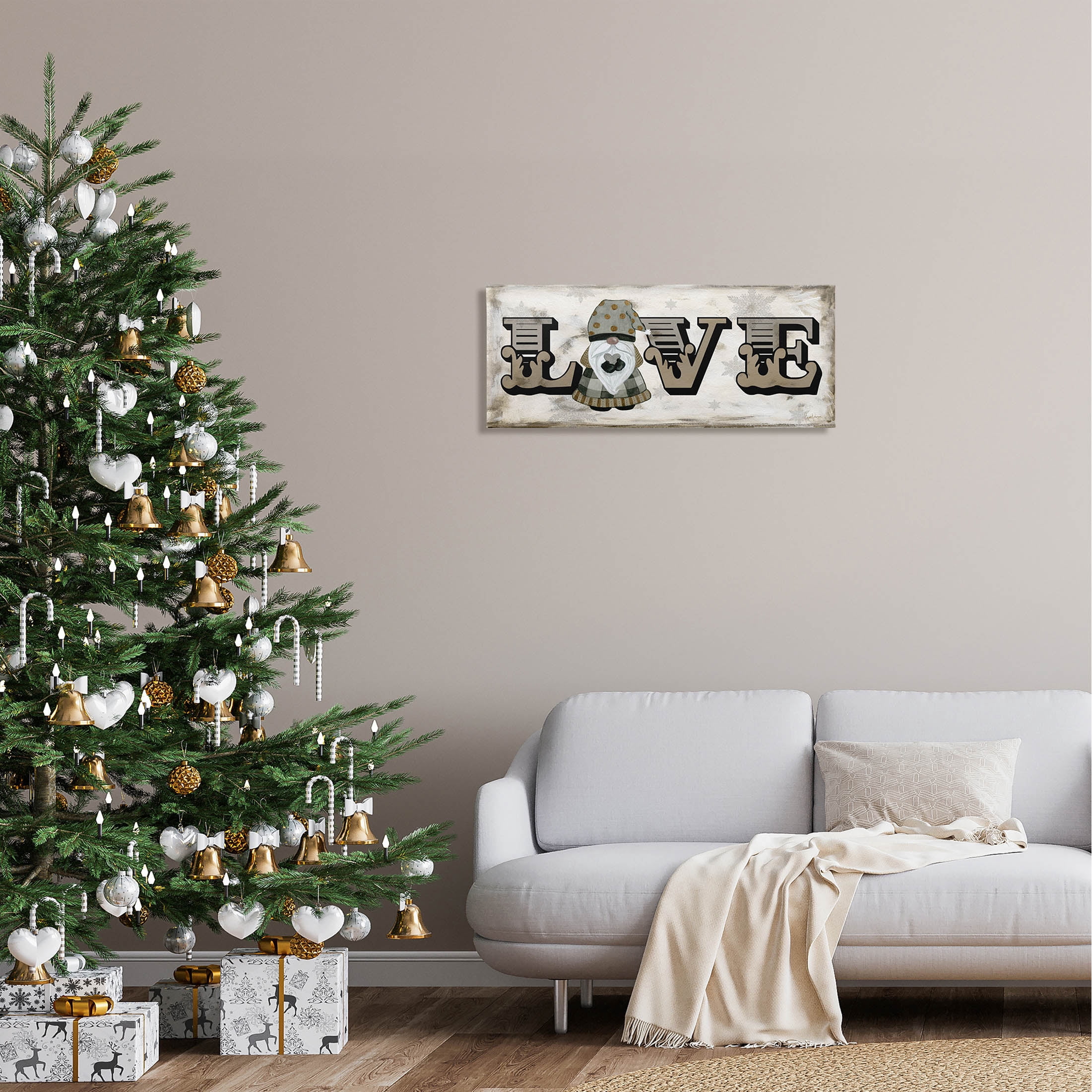 Stupell Industries Holiday Patterned Love Gnome Graphic Art Gallery Wrapped Canvas Print Wall Art, Design by Livi Finn