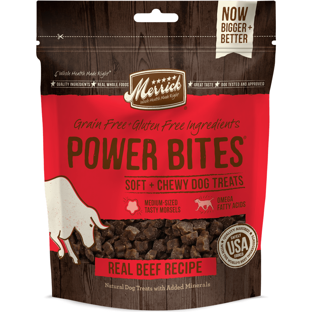 Merrick Power Bites Soft & Chewy Real Texas Beef All Life Stages Dry