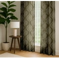 thumbnail image 4 of Vargottam 84 Inch Rod Pocket/Back Tab Cotton Curtains for Windows and Doors - Light Filtering Cotton - Light Filtering Drapes For Doors - Set of 2 Panels, 52"x84" - Leaf Block Pattern (Green), 4 of 8