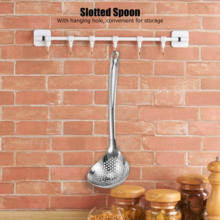 

Tebru Spoon Strainer 2PCS Stainless Steel Long Handle Hot Pot Colander Strainer Spoon Tablespoons Portable Cookware Colander