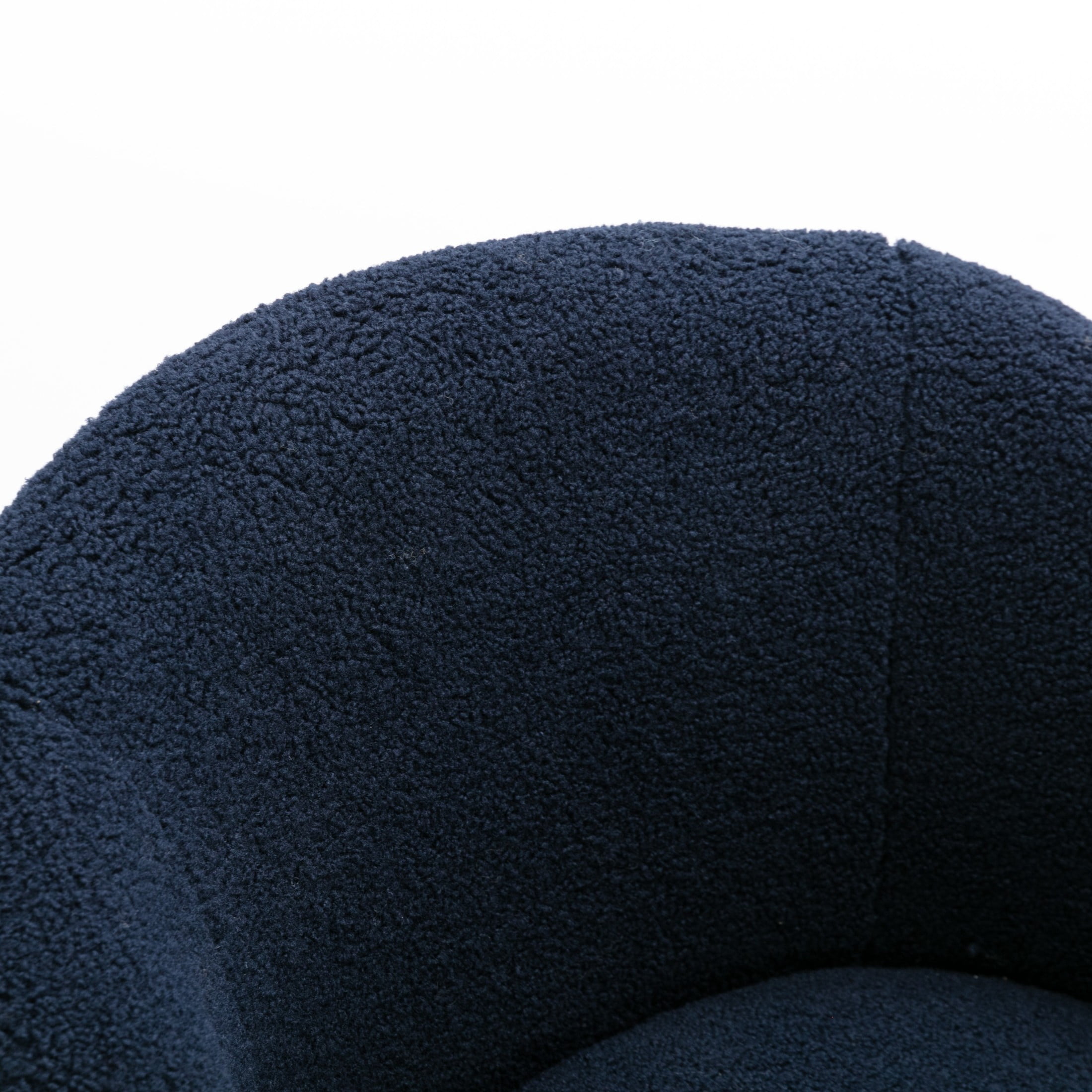 Noble House Arissa 26" Teddy Ergonomic Barrel Armchair, Swivel Reading Chair with Metal Base for Living Room, Dark Blue