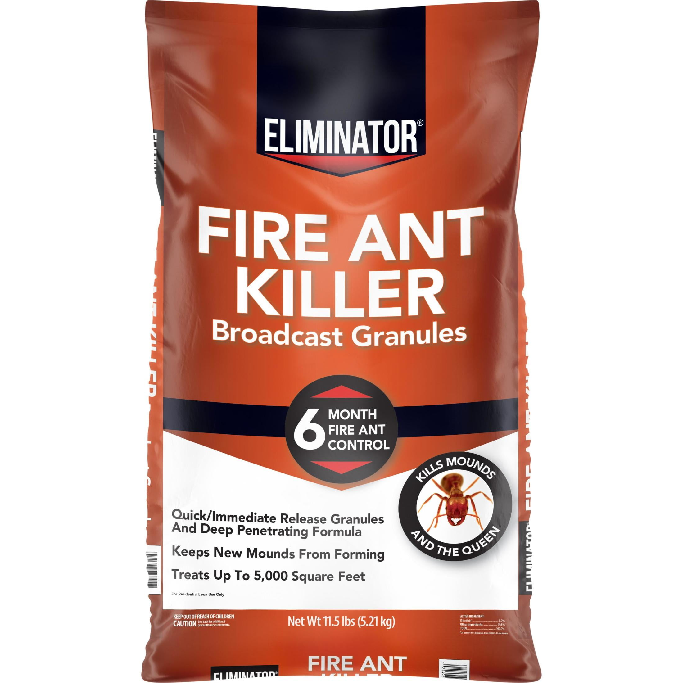 (5 pack) Eliminator Fire Ant Killer Granules, 11.5 lb Bag, 6-Month Control, Covers up to 5,000 sq ft