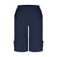 thumbnail image 6 of Rezuofi 2 Pcs Linen Bermuda Shorts for Women Knee Length Casual Summer Linen Pants Lightweight Beach Shorts with Pockets, 6 of 6