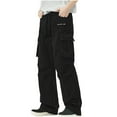thumbnail image 1 of Weiqiqre Mens Work Pants Workout Joggers Stretch Sweatpants Hiking Drawstring Tactical Pants with Multi Pockets,Size L, 1 of 5