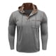 thumbnail image 4 of pstuiky manga larga para hombre, Suéter informal de color liso para hombre, cárdigan con botones, bolsillo, mangas largas y capucha tops de invierno para hombre s, 4 of 7