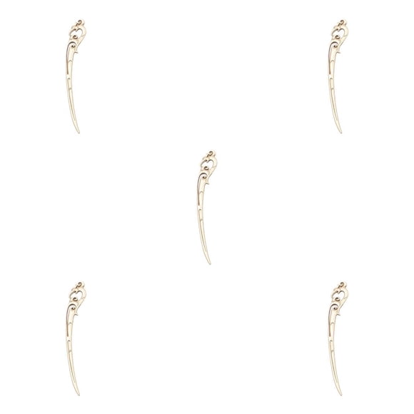 Qarigey Libro Clip colgante líneas de arte etiqueta signos páginas fabricantes Simple palo de pelo para niños adultos mujeres bronce antiguo Bronce antiguo 5piezas