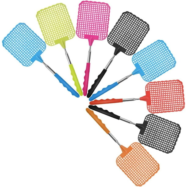 8PCS Multicolor Fly Swatter Fly Swatters Fly Plastic y acero inoxidable Colores Manual Portable Fly Swatter TUNC Sencillez Bodega Aurrera en linea