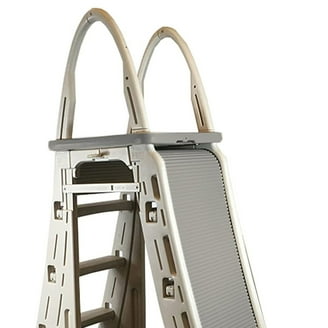 Blue Torrent Flip Up Safety Step Above Ground A-Frame Pool Ladder