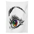 thumbnail image 3 of Ambesonne Eye Tablecloth Rectangular Table Cover, Colorful Pupil of a Woman, 52"x70", Multicolor, 3 of 4