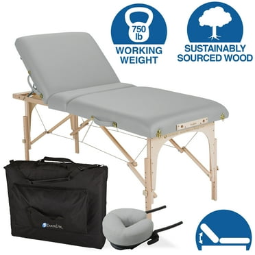 EARTHLITE Portable Massage Table Package AVALON – Reiki Endplate, Premium Flex-Rest Face Cradle & Strata Cushion, Carry Case (30”x73”)