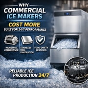 350 Lbs/ 24H Commercial Ice Maker Split Ice Cube Machine Cafe, Free Standing Ice Cube Machine 110V, NSF