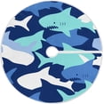 thumbnail image 1 of FMSHPON Cute Sharks Xmas Christmas Tree Skirt Stand Mat for Holiday Party Decoration Indoor Outdoor 36 inches, 1 of 6