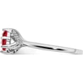 thumbnail image 4 of 14K White Gold Ruby And Diamond 2-Stone Bypass Ringsize 7 (Width 1.3 To 1.6) - Jbsp, 4 of 5