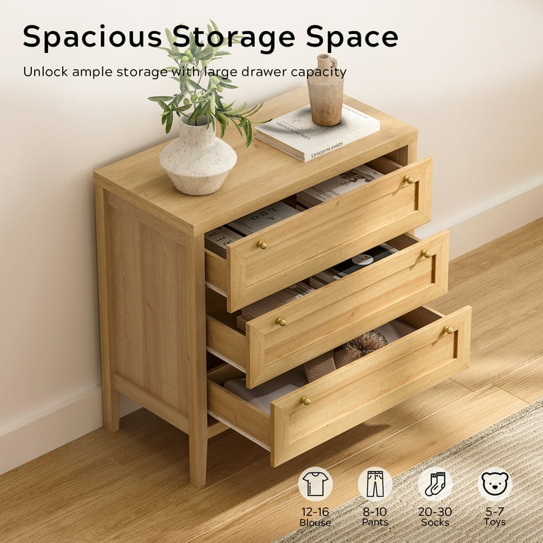 EYYTHUNG Modern 3 Drawer Dresser, Chest of Drawers Cabinet Wood, Antique White EYYTHUNG Modern 3 Drawer Dresser, Chest of Drawers Cabinet Wood, Antique White