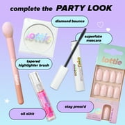 Lottie London Diamond Bounce Highlighter in Frosted Silver, Ultra-Fine Gel-Powder Highlight, 0.28 oz