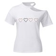 thumbnail image 1 of Gibobby Playera Manga Corta para Mujer Blusa corta con hombros descubiertos para mujer, blusa una manga con cuello redondo y hombros descubiertos(Blanco,M), 1 of 4