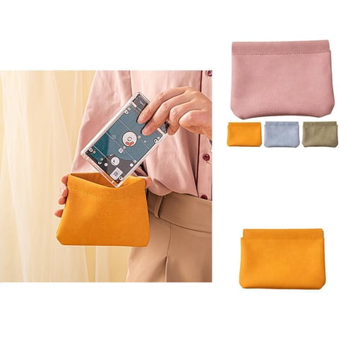 Storage Bag Multifunctional Waterproof Portable Faux Leather Coins Keys Sealing Organizer Bag for Daily Use