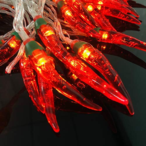 Sezrgiu Red Chili Pepper String Lights Fairy Night Copper Garland Wreath Hanging Lamp Battery Powered For Home Wedding Party Garden Decoration 32 8ft 80led Com Sezrgiu Red Chili Pepper String Lights, Chilli Pepper String Lights