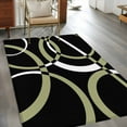 thumbnail image 3 of Kitchen Mats for Floor 3x5 Ft, Black Geometric Non Slip Area Rugs for Kitchen Bedroom Entryway, Modern Sage Green White Striped Art Washable Carpet Runner Rug Floor Mats for Bedroom Home Decor, 3 of 9