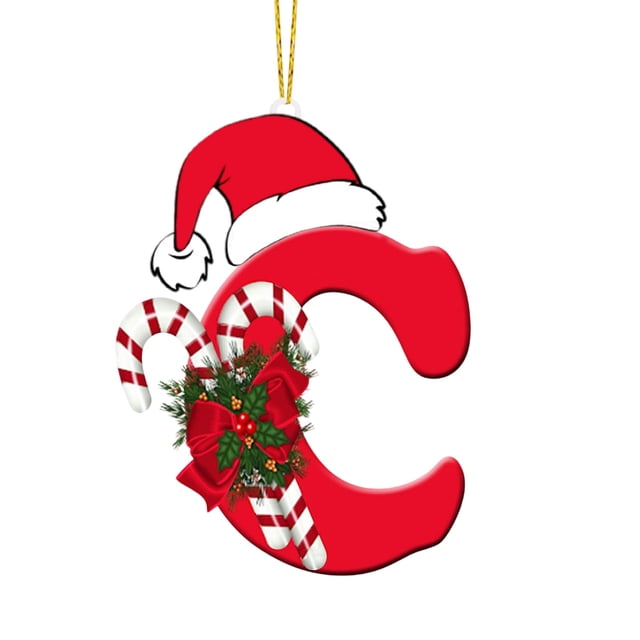 Decoraciones Del Árbol de Navidad 26 Alfabeto 3D Acrílico Árbol de Navidad Colgante Decoración Regalo Familia Fiesta de Navidad Colgante Árbol de Navidad Ornamentos