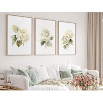 Blue Hydrangea Wall Art Watercolor Bow Canvas Wall Decor Floral Wall Art Coquette Aesthetic Poster Minimalist Flower Pictures Blue Botanical Prints for Living Room Bedroom 12x16x3 Inch Ready to Hang