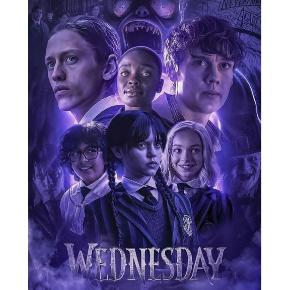 Wednesday 5D DIY Diamond Art Painting Kits Angel 12x16 Inch for Adults,Full Round Drill Rhinestone Embroidery for Wall Decoration