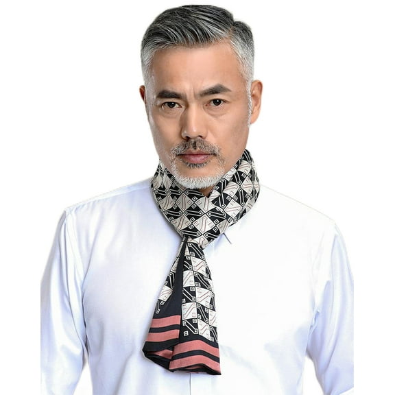 Men's 100 Silk Neck Scarf Double Layers Fashion Scarves Neckerchief Formal Casual Business