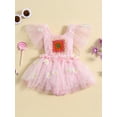 thumbnail image 2 of KelaJuan Baby Girls Romper Dress, Sweet Fly Sleeve Flower Tie-up Tulle Bodysuit Summer Clothes, 2 of 6