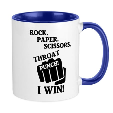 

CafePress - Rock Paper Scissors Throat Punch! I Win! Mugs - Ceramic Coffee Tea Novelty Mug Cup 11 oz