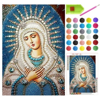 5D Diamond Painting Kits, Full Drill Religion Virgin Mary Diamonds Picture  DIY Diamond Art Women, Christian Rhinestone Mosaic Paintings for Home Wall  Decor Christmas Gifts, 12x16in Canvas 