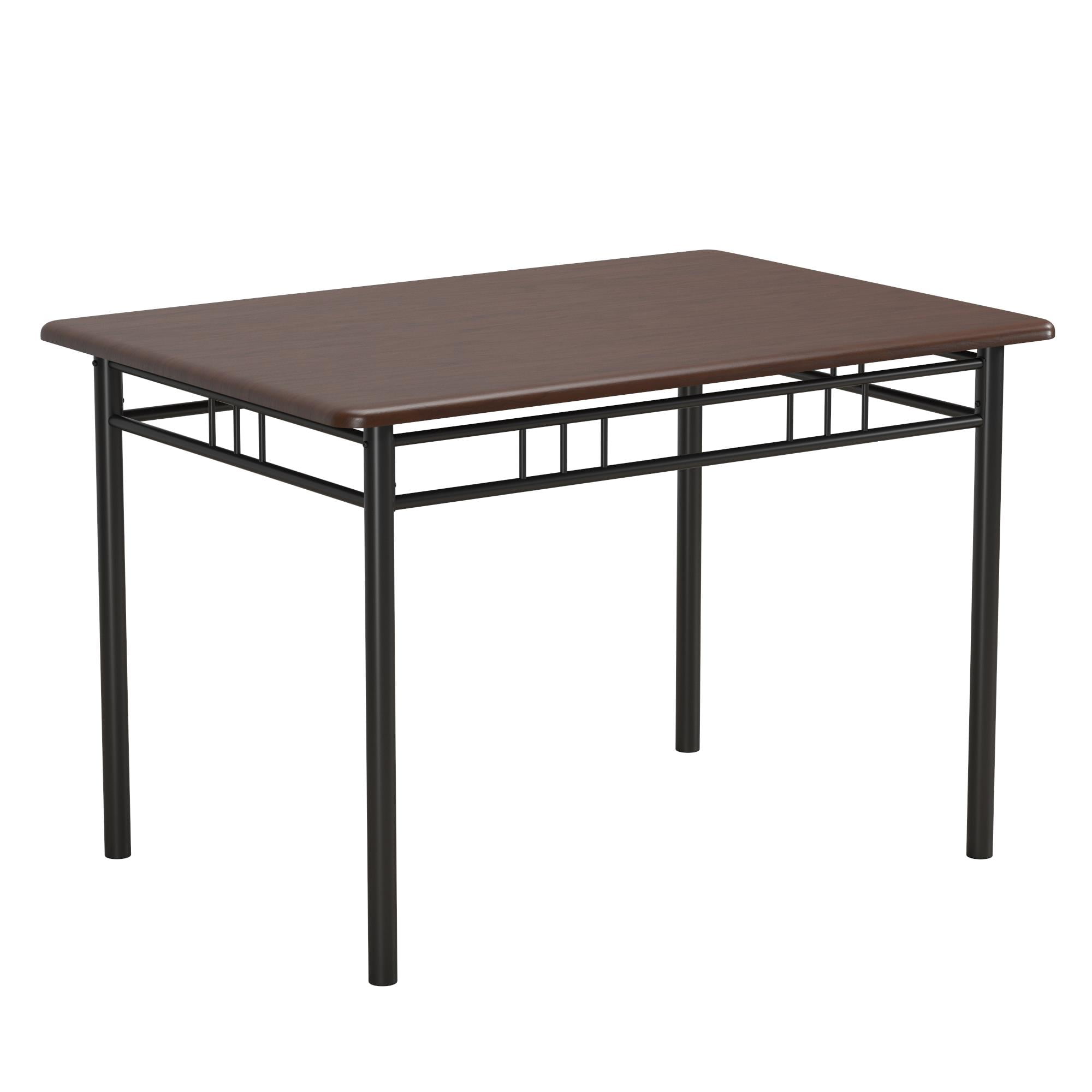 Mainstays Louise 5-Piece Wood and Metal Dining Set, Deep Walnut