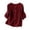 Wine, variant on Women's Casual 3/4 Sleeve Round Neck Button Front Loose Fit Cardigan Blouse Top
